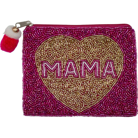 MAMA BEADED COIN POUCH