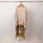 Long satin desert landscape print dress – KD9316VS-34: Black/orange