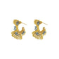 Blue & Gold Nalu Duo Hoops Handmade Crochet Earrings