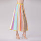 A-line skirt with wide stripes: Multicoloured