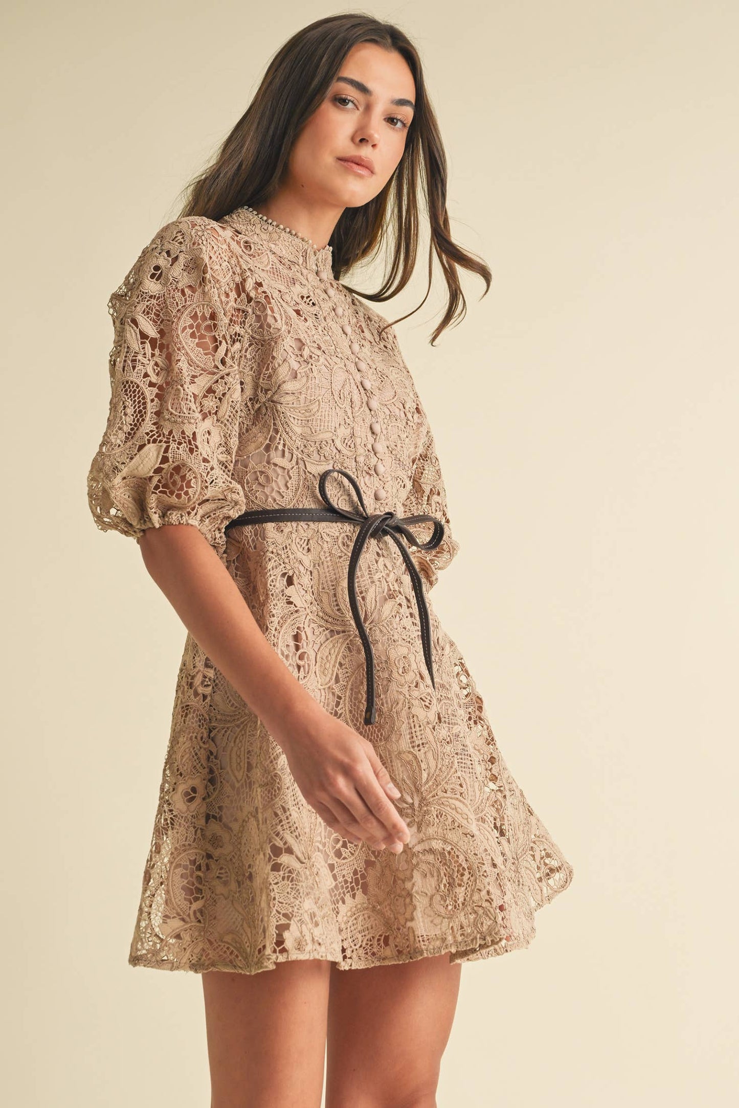 Crochet Lace VIctorian style Mini Dress