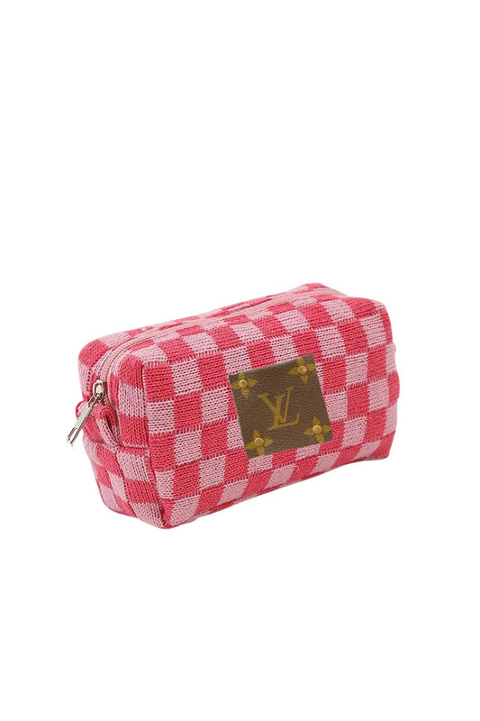 Upcycled Travel Pouch: Light pink