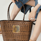 Upcycled Water Proof Tote Bag: Brown