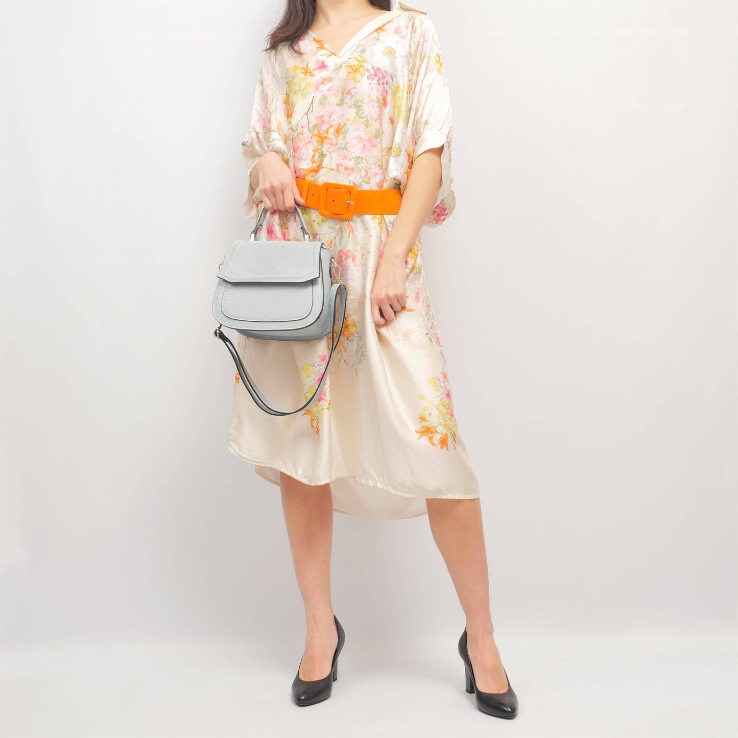 Sky Blue water color floral dress