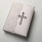 Silk Photo Album W/ Large Cross & Lace