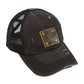 LV Up-Cycled Distressed Trucker Cap: Black