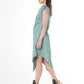 Elegant Satin Cotton Dress In Mint: Black / XL