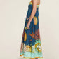 Sciacca Marine life printed Swing Style strappy sundress: DarkBlue