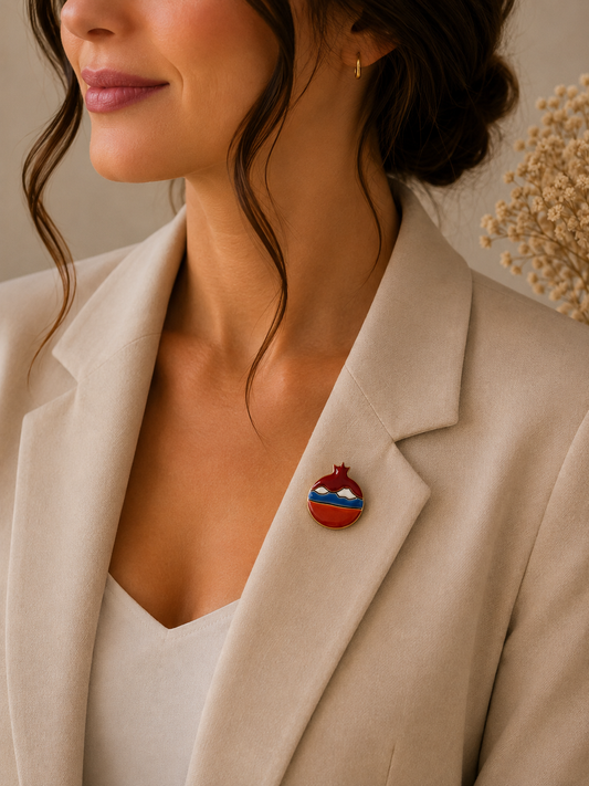Ararat Pomegranate Ceramic Brooch