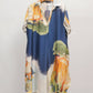 Printed satin dress : Bleu Marine