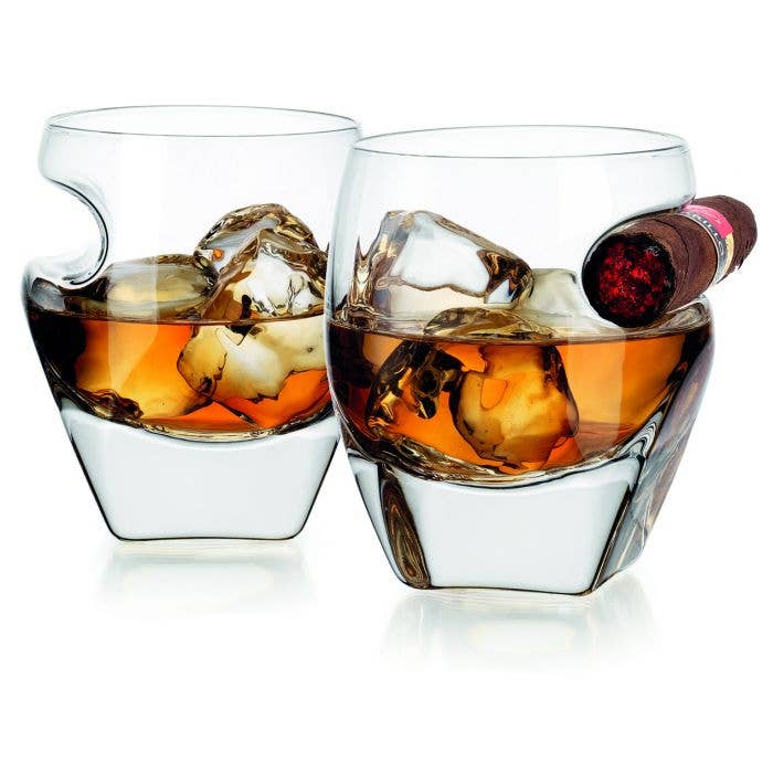 Set of Two Arturo Cigar Whiskey Tumbler - Stocking Stuffer