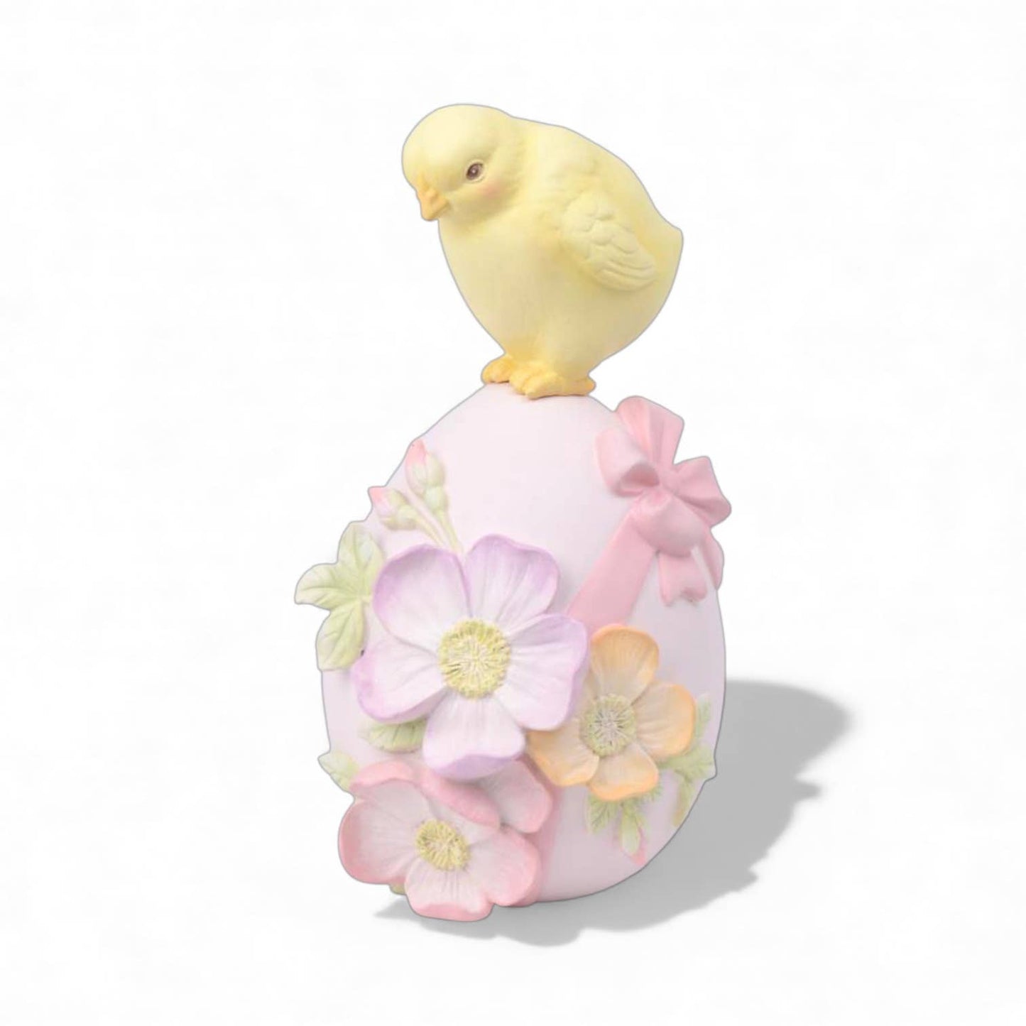 9.5in Chick on Floral Egg: Spring Confections