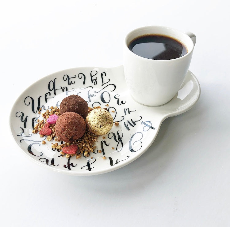 Set of Six, Armenian Alphabet Espresso Cups & Saucers