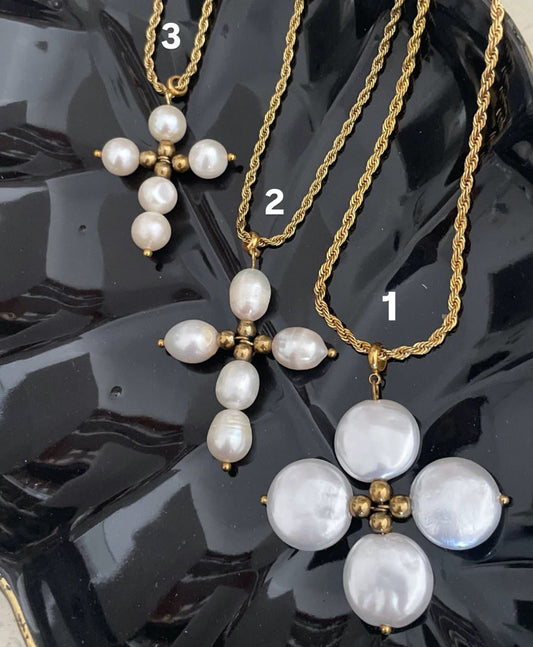 Pearl Cross Necklace