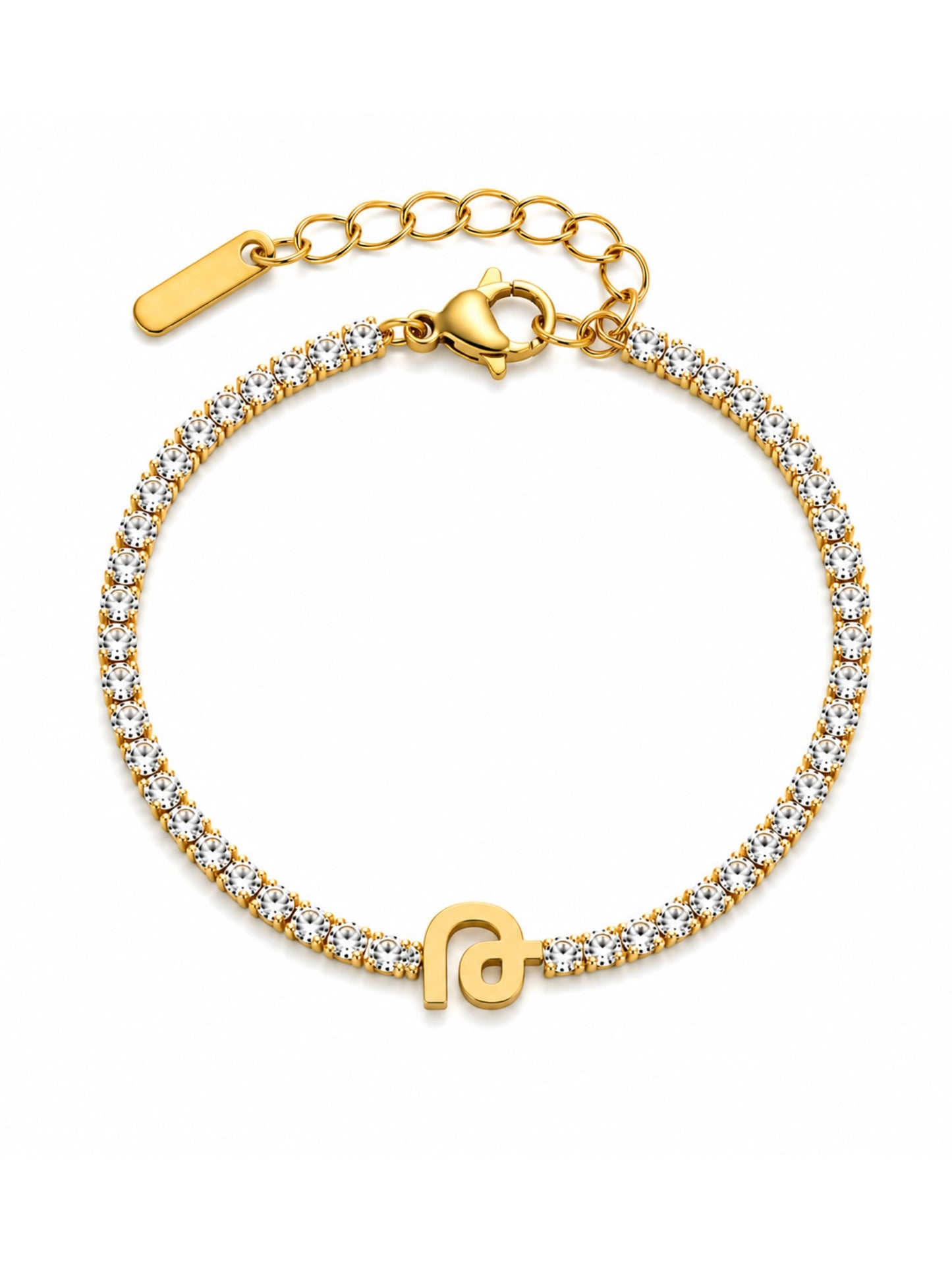 Armenian Initials Tennis Bracelets in Gold