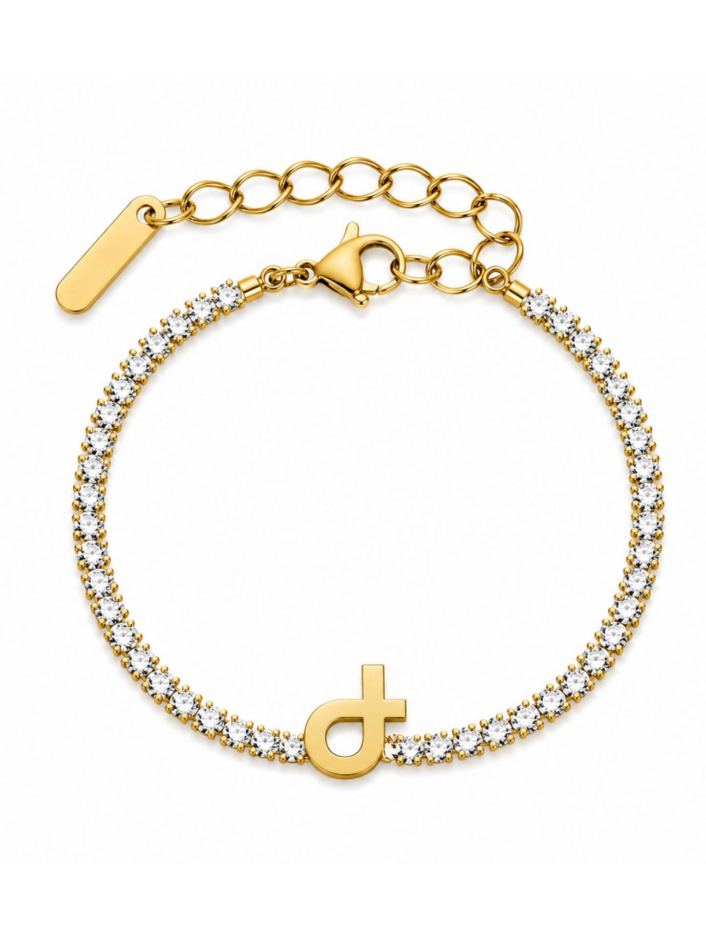 Armenian Initials Tennis Bracelets in Gold