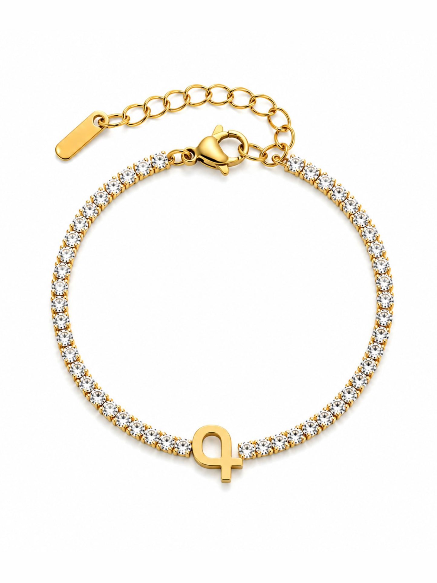 Armenian Initials Tennis Bracelets in Gold
