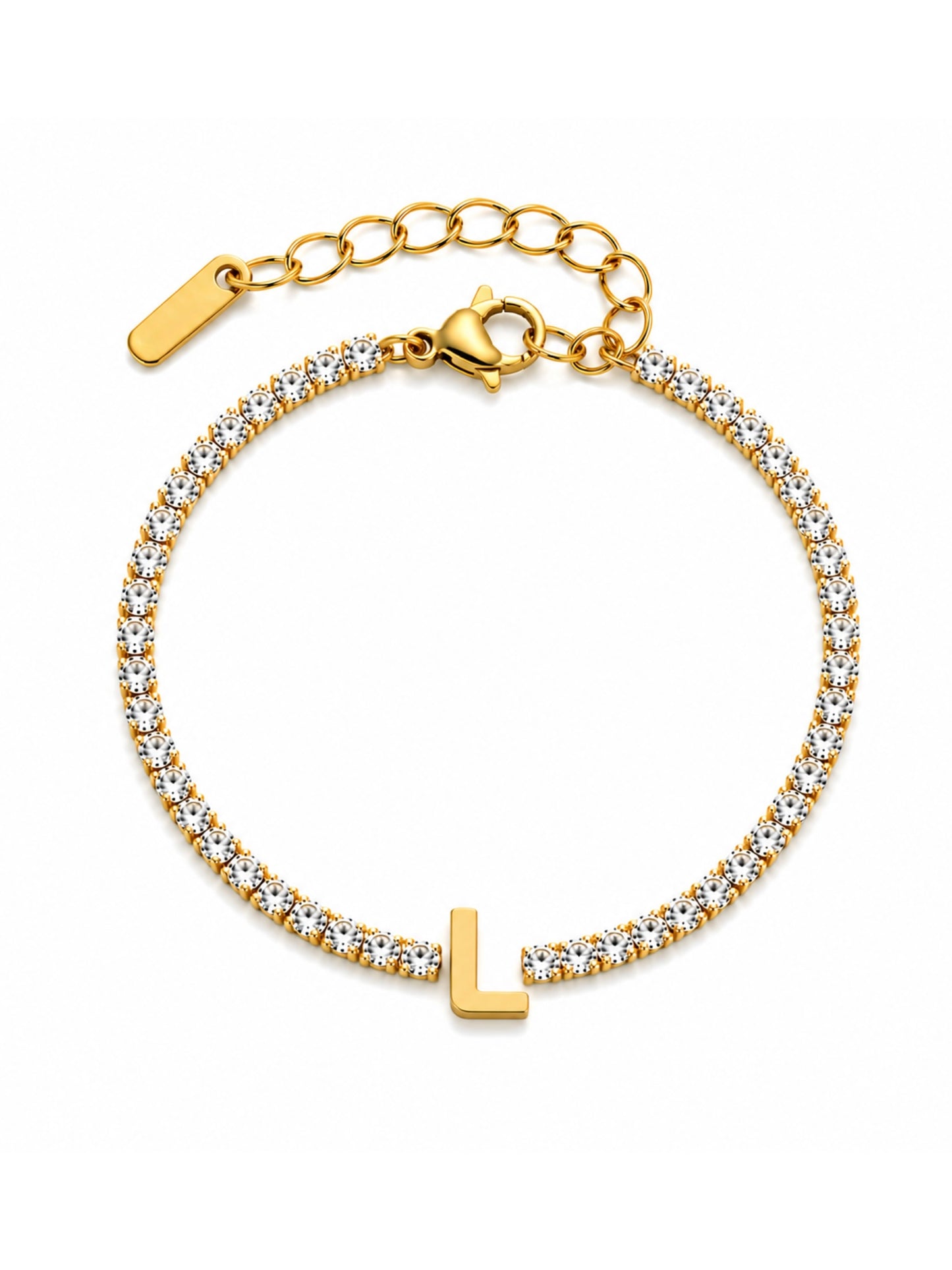 Armenian Initials Tennis Bracelets in Gold