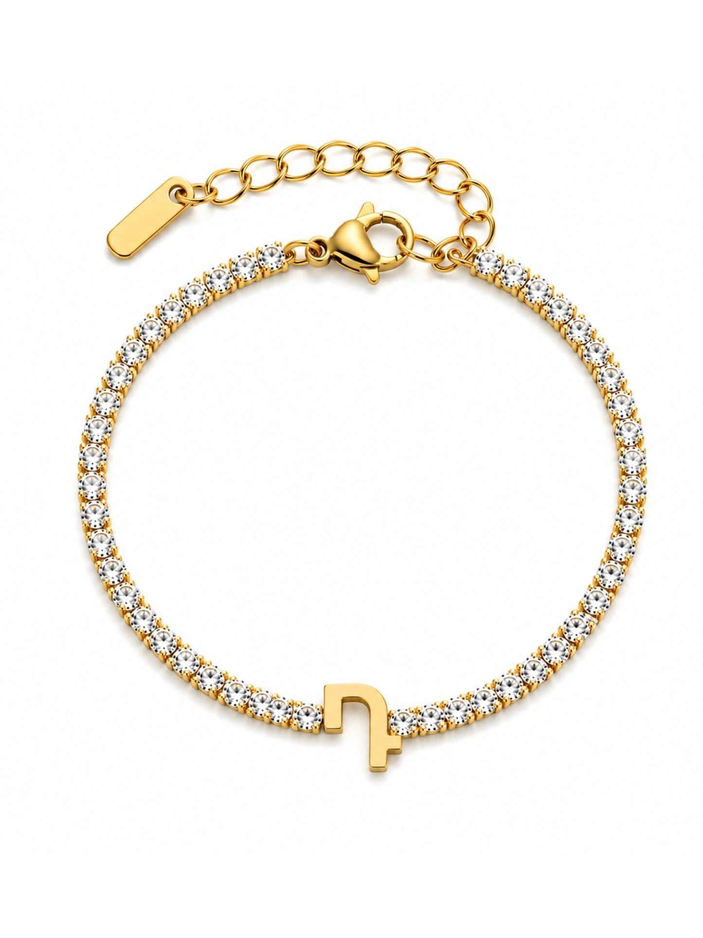 Armenian Initials Tennis Bracelets in Gold