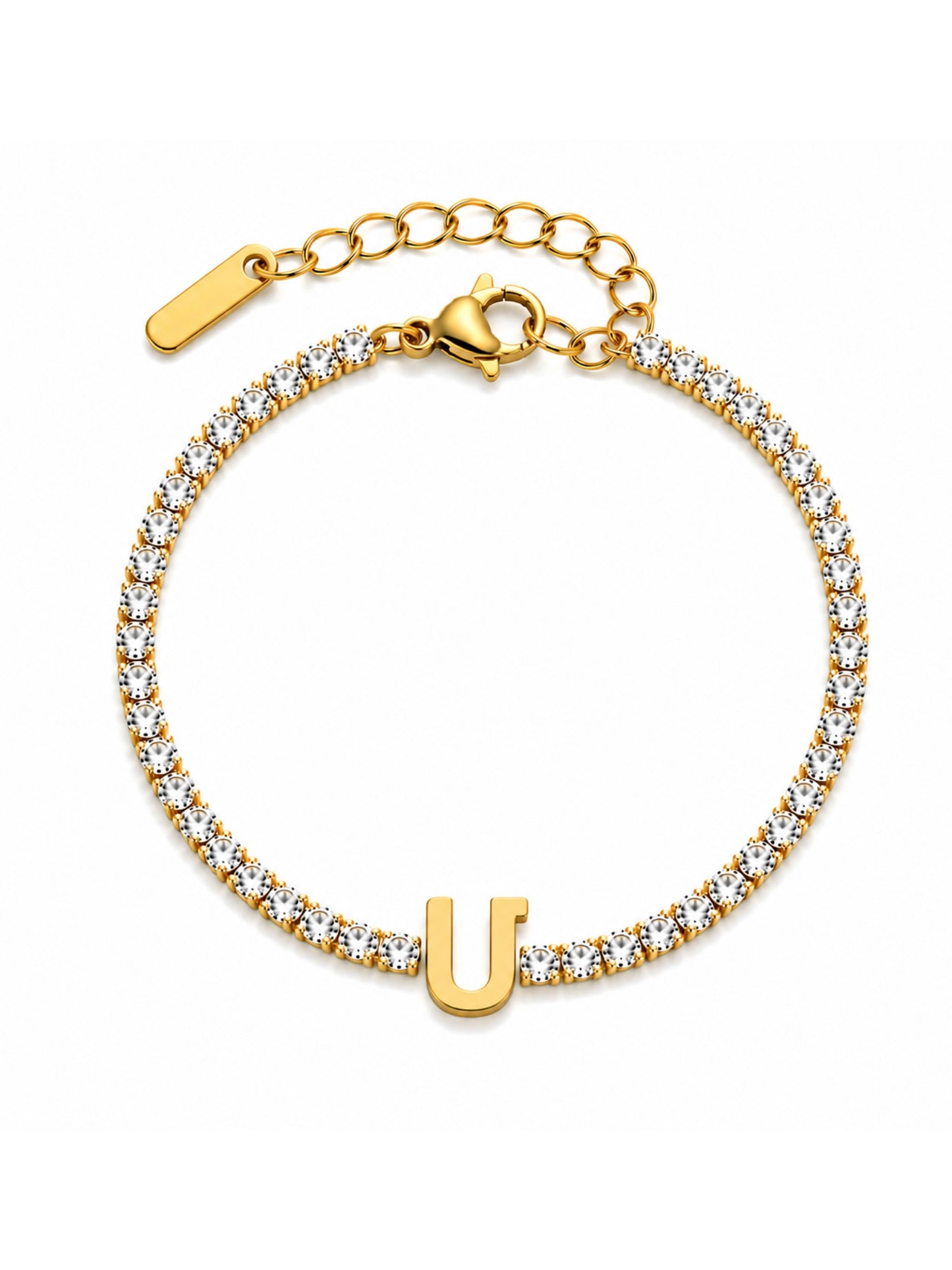 Armenian Initials Tennis Bracelets in Gold
