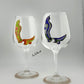 Festive Trchnagir Letters Hand-Painted Wine Glasses