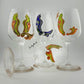 Festive Trchnagir Letters Hand-Painted Wine Glasses