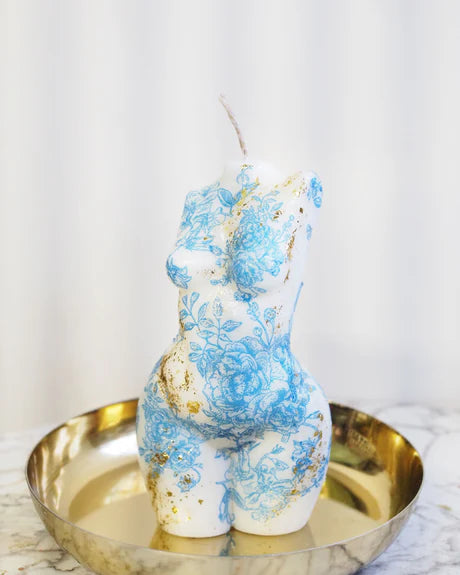 Porcelain Gold Sculptural Candle