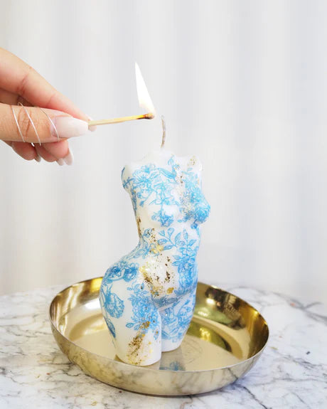 Porcelain Gold Sculptural Candle