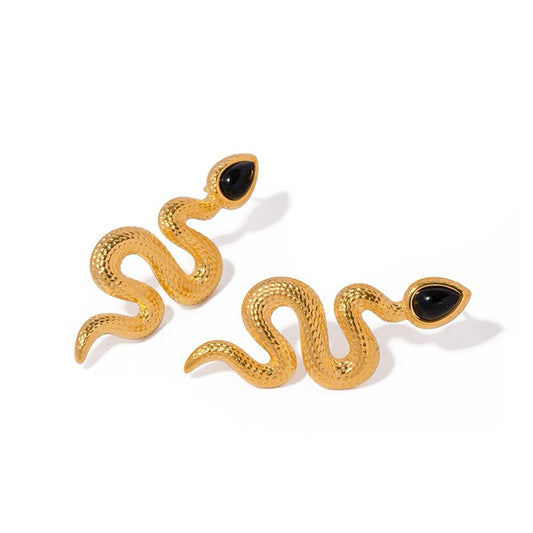 Gold Snake Earrings