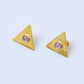 Gold-Plated Sterling Silver Triangle Earrings with Amethyst - MIRAYJEWELRY