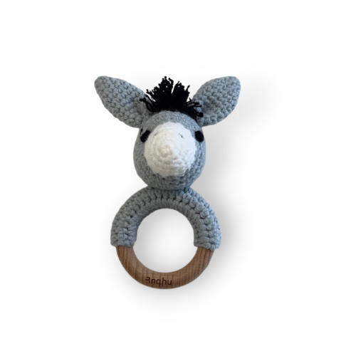 Crochet Baby Donkey Rattle Toy