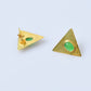Gold-Plated Sterling Silver Triangle Earrings with Chalcedony - MIRAYJEWELRY
