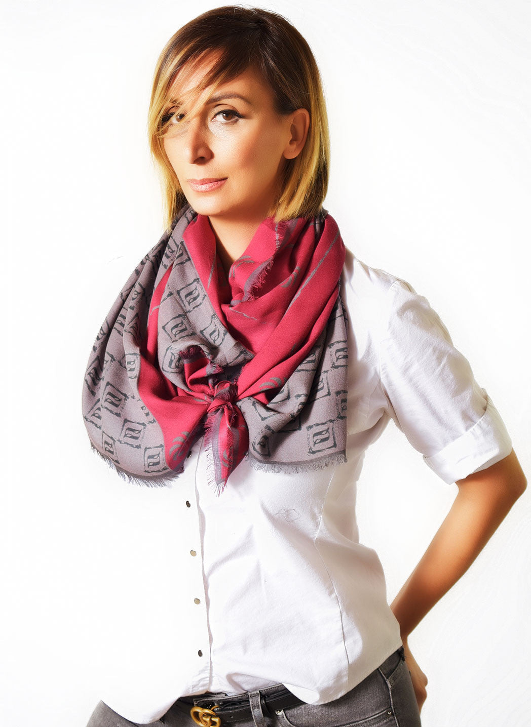 Eternity Burgundy Unisex Scarf - Anet's Collection - 2