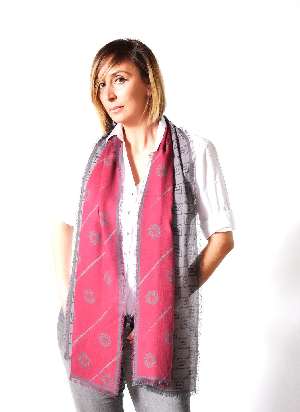 Eternity Burgundy Unisex Scarf - Anet's Collection - 5