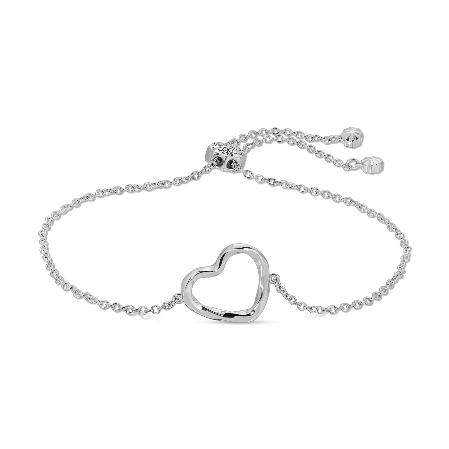 Twisted Heart Bracelet Silver