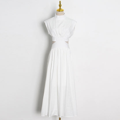 White  Hollow Back Long Dress