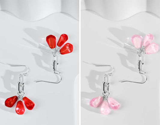 Pomegranate Seeds Earrings in Silver