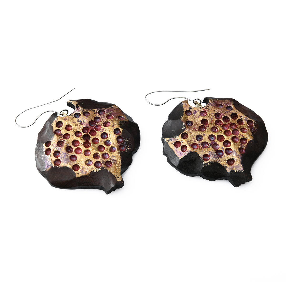 Pomegranate Wooden Earrings - Lusanet Collective