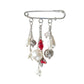 Pin with Hanging Details Red - Lusanet Collective