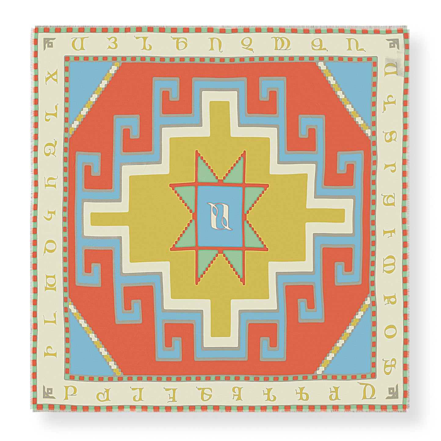 Armenian Alphabet #3 Silk Square scarf - Lusanet Collective