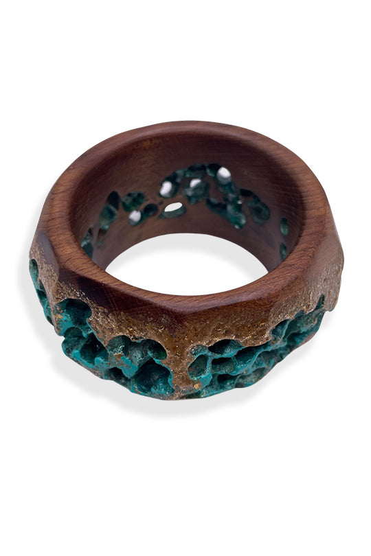 Turquoise Wood Bracelet