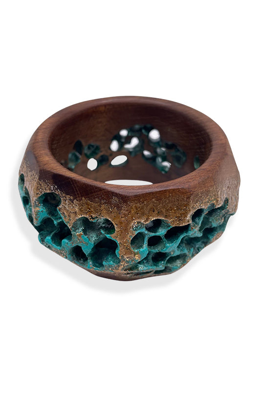 Turquoise Wood Bracelet