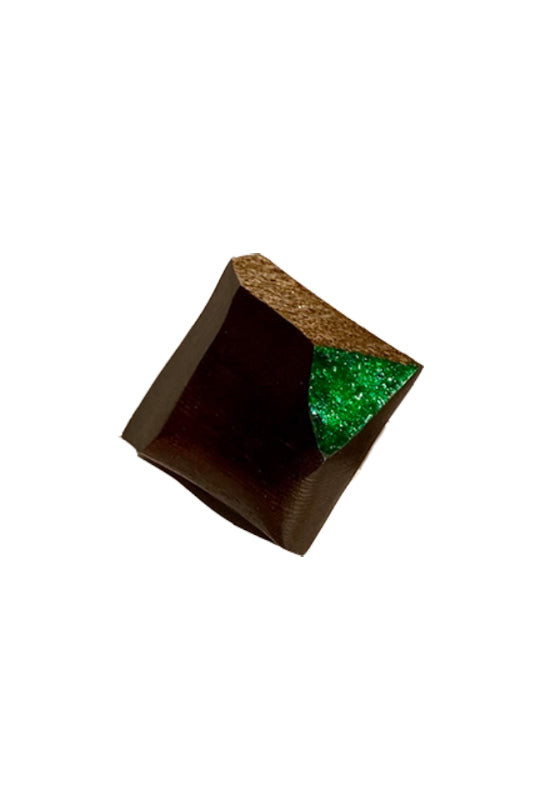 Green Angle Wood Ring - Lusanet Collective