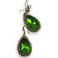 Green Stone Swarovski Gold  Earrings