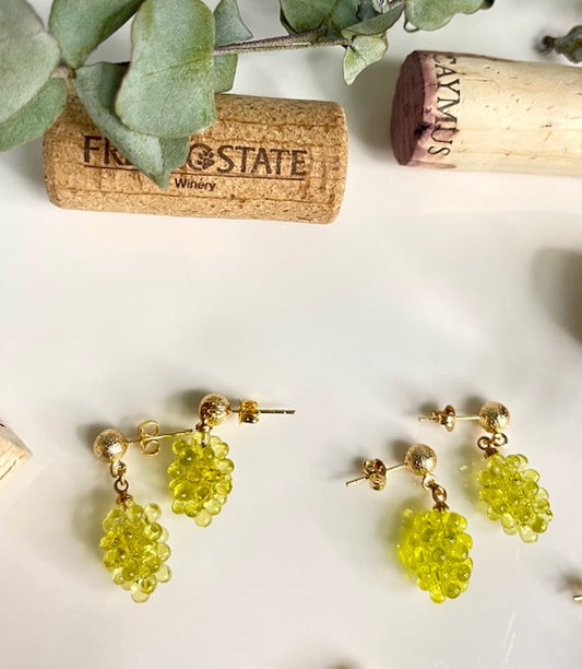 Mini Green Grapes Dangle Earrings - Lusanet Collective