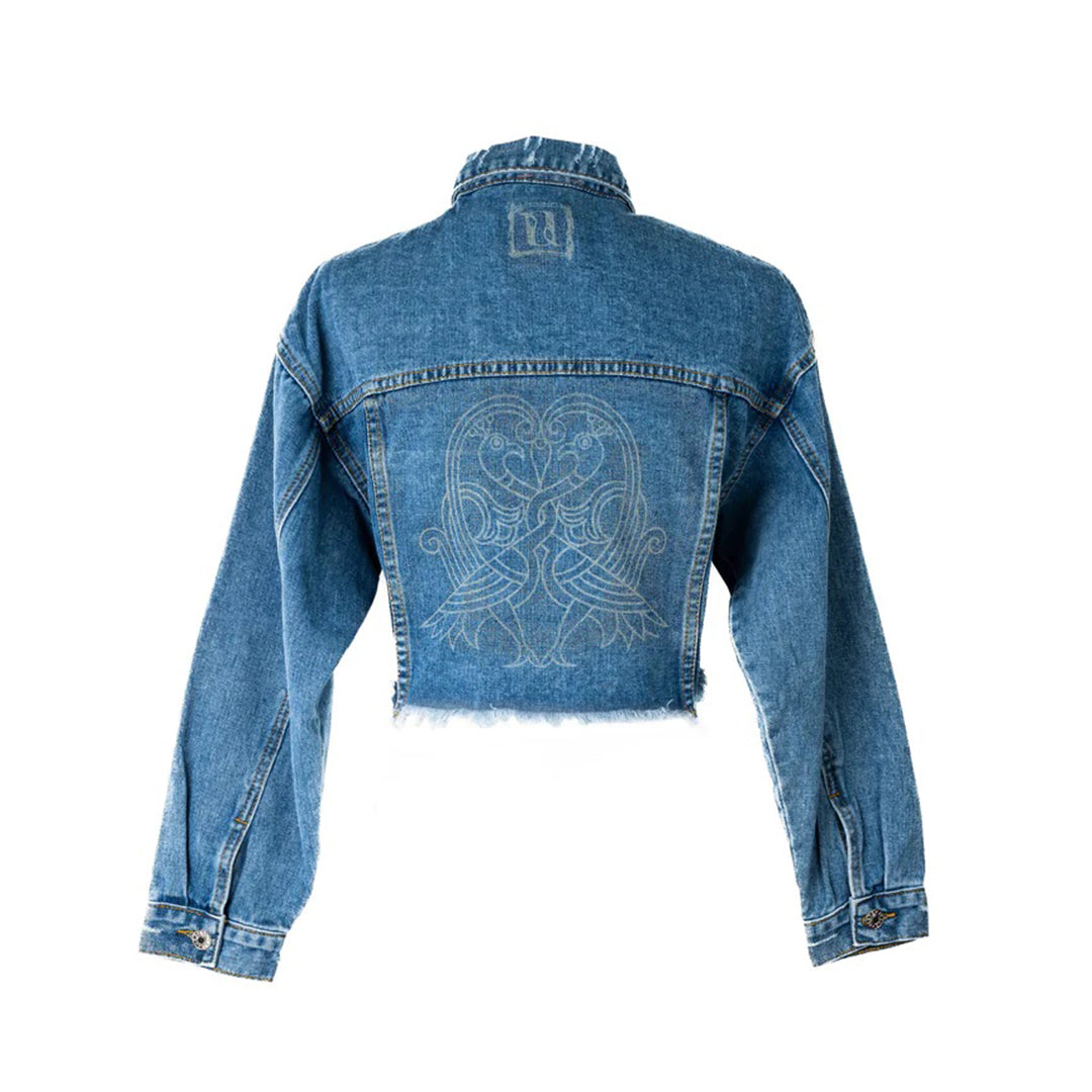 Love Birds Cropped Jeans Jacket