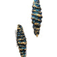 Blue and Gold Wood Earrings - Lusanet Collective