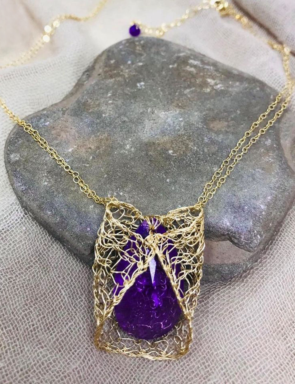 Necklace with Purple Stone