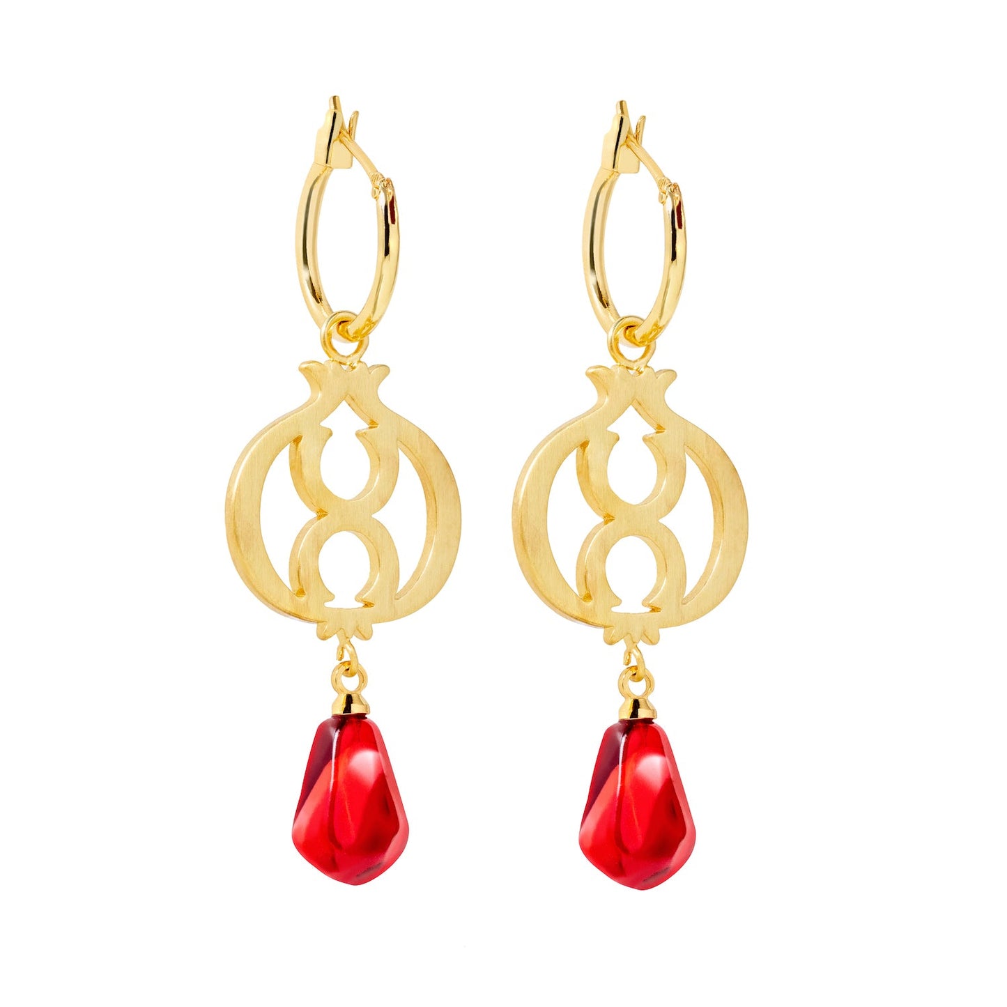 Pomegranate Gold Earrings - Lusanet Collective