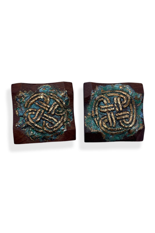 Square Wood Earrings